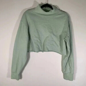 Pacsun Sweater Women’s Small Green Turtle Neck Cropped Long Sleeve Sweater